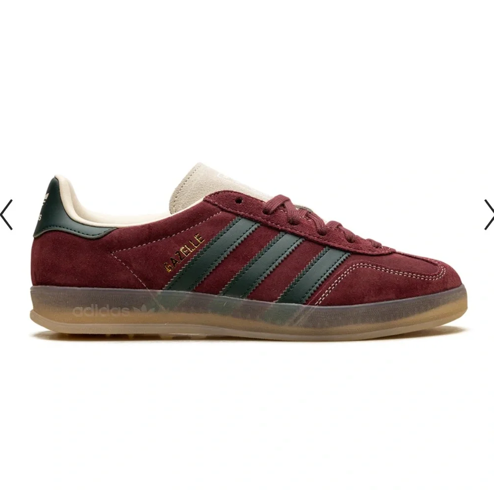 Adidas Gazelle Indoor Burgundy and Green Sneakers new in box‎